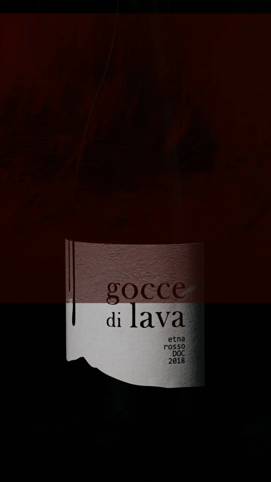 Bottiglia di vino Gocce di Lava con uve Nerello Mascalese